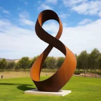 Large Corten Metal Eight Letter Sculpture For Garden