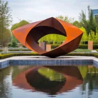 Large Corten Metal Ring Sculpture
