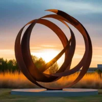 Large Corten Steel Arstract Ring Sculpture SLT-LCS3