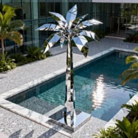 Large Geometric Steel Palm Trees Outdoor