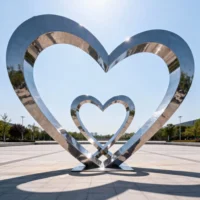 Large Heart Sculpture Silver