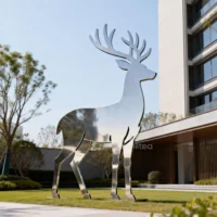 Large Metal Buck Silhouette Sculpture