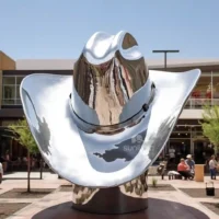 Large Metal Cowboy Hat Sculpture Decor Outdoor