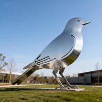 Large Metal Flying Pigeon Silhouette Sculpture