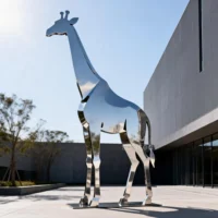 Large Metal Giraffe Silhouette Sculpture