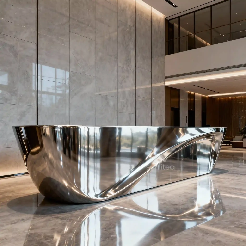 Decor Indoor Large Metal Reception Desk For Sale