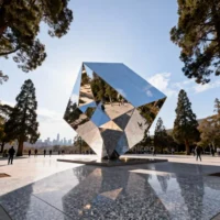 Large Metal Rubik's Cube Statue