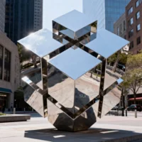 Large Metal Rubix Cube Sculpture