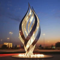 Large Metal Sculpture With Light SLT-LM3