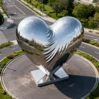 Large Metal Sculpture of Heart
