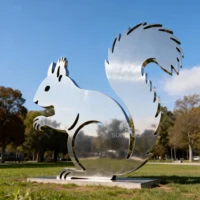 Large Metal Squirrel Silhouette Statue