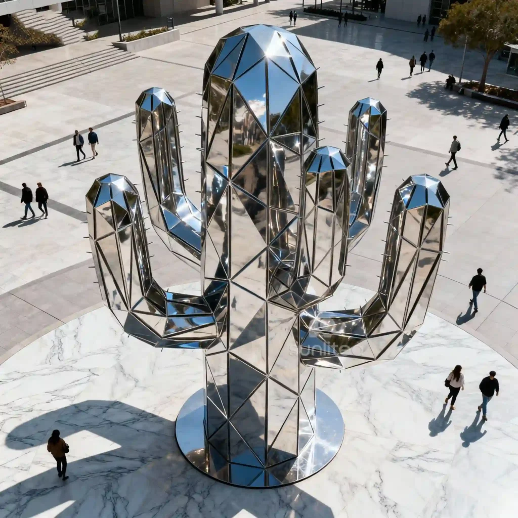 Large Metal Yard Cactus