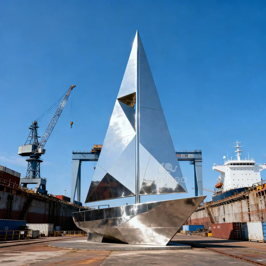 Large Outdoor Metal Boat Sculpture