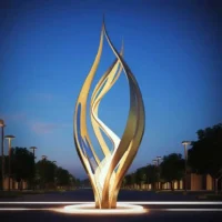 Large Outdoor Metal Sculpture With Light SLT-L02