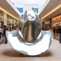 Large Stainless Steel Hat Statue
