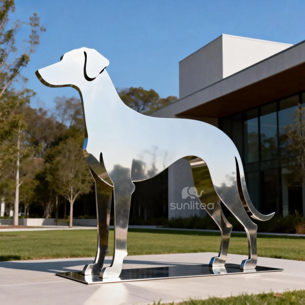 Life Size Metal Dog Silhouette Sculpture