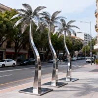 Life Size Steel Outdoor Metal Palm Trees