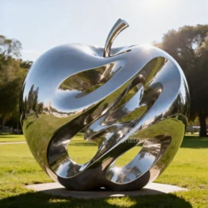 Luxurious Hotel Decoration Metal Art Apple Sculpture