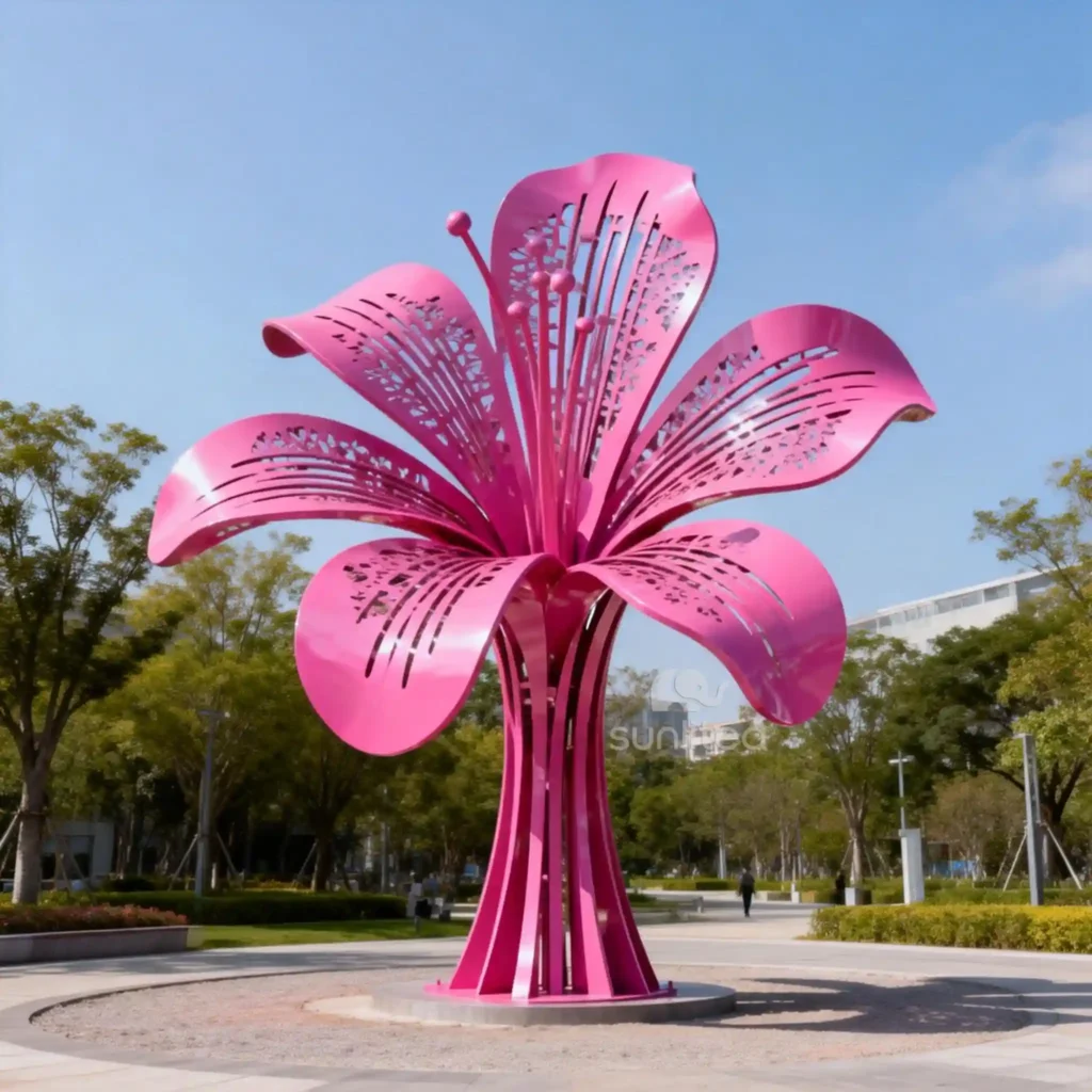 Metal Allium Flower Garden Sculpture