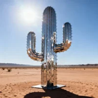 Metal Art Cactus Garden Statue