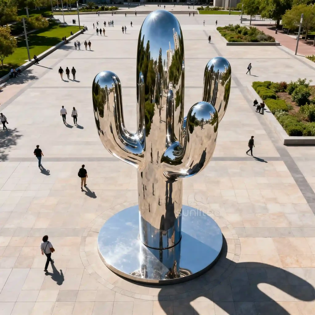 Metal Cactus Lawn Art Statue