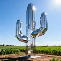Metal Cactus Yard Art Sculpture