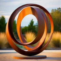 Metal Circle Corten Steel Outdoor Sculpture Decoration