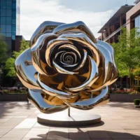 Metal Gold Rose Sculpture SLT-SR01