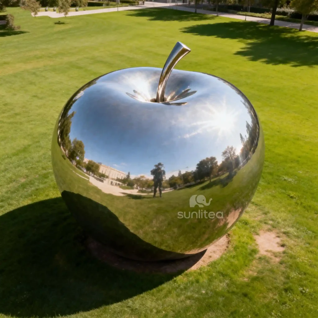 Metal Large Apple Sculpture