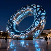 Metal Large Circle Sculpture Decoration Outdoor
