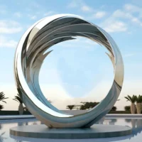 Metal Large Circle Sculpture Hotel Project
