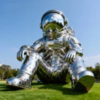 Metal Life Size Cosmonaut Statue Ornament Garden