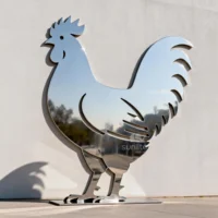 Metal Simple Rooster Silhouette Sculpture