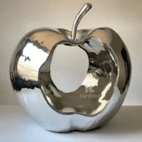 Mirror Hollow Apple Sculpture For Home