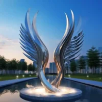 Mirror Silver Wings Metal Sculptures SLT-WS1