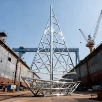 Modern Urban Large Sailboat Metal Sculpture
