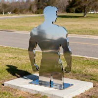 Muscular Man Bust Silhouette Sculpture