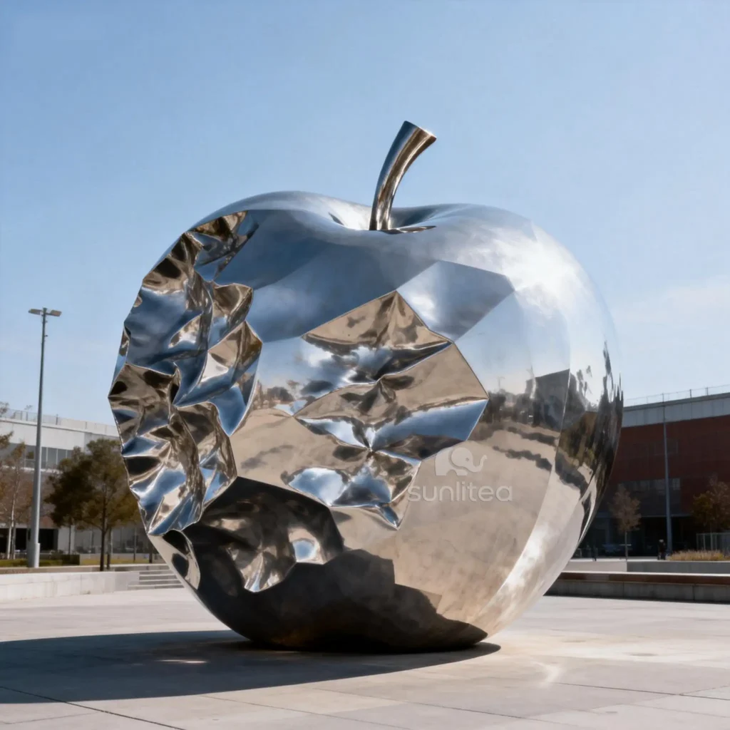 Office Building Interior Decor Metal Apple Sculpture
