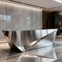 Office Reception Counter Stainless Steel Mirror