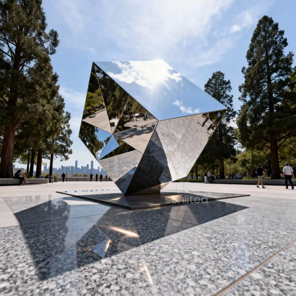 Outdoor Giant Metal Cube Sculpture
