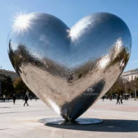 Outdoor Heart Sculpture Metal Large