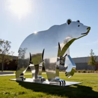 Outdoor Metal Large Silhouette Bear Statue