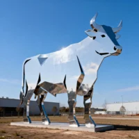 Outdoor Metal Silhouette Bull Sculpture