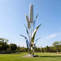 Outdoor Metal Wheat Sculpture For Sale