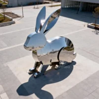 Simple Metal Garden Rabbit Statue