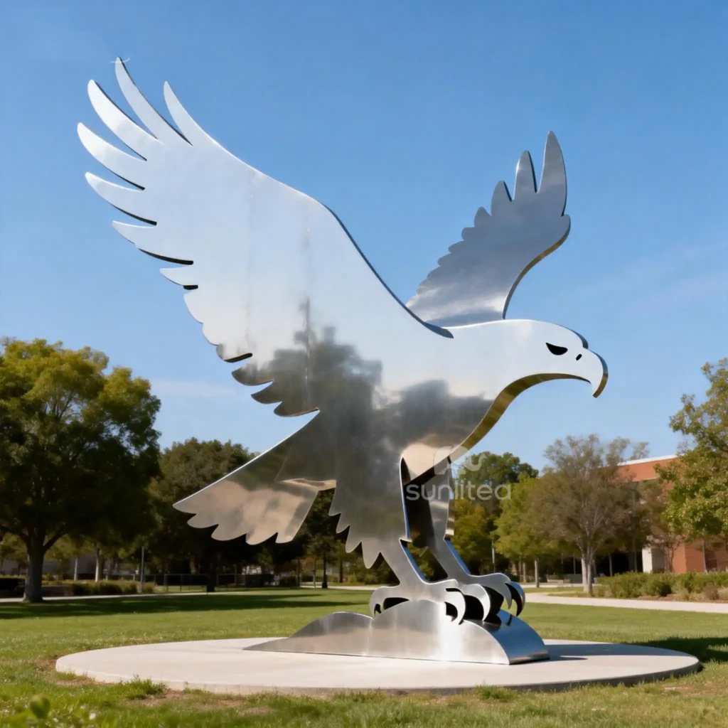 Stainless Steel Animal Eagle Silhouette Statue
