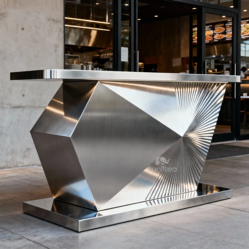 Stainless Steel Custom Reception Counter Indoor