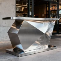 Stainless Steel Custom Reception Counter Indoor