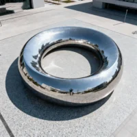 Stainless Steel Large Donuts Sculpture Decor Outdoor