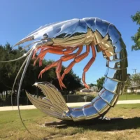 Stainless Steel Large Shrimp Statue